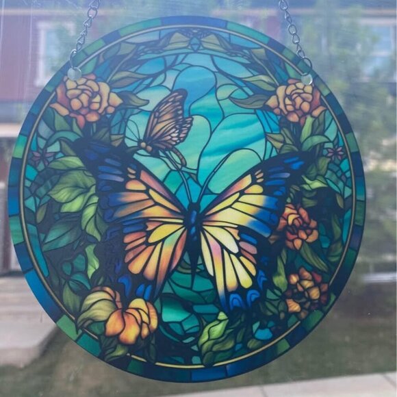 🌼2 for $25🌼 Butterfly, acrylic 6 inch hanging suncatcher, window decor - Picture 1 of 2